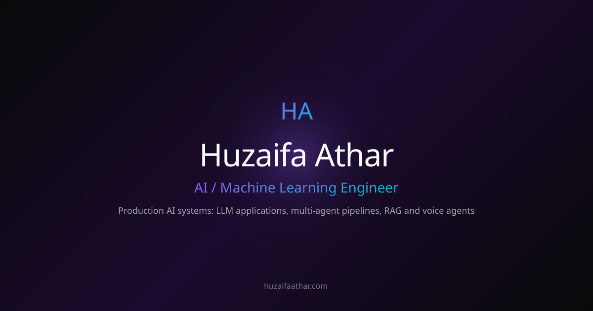 Huzaifa Athar | Full Stack Developer & AI Engineer